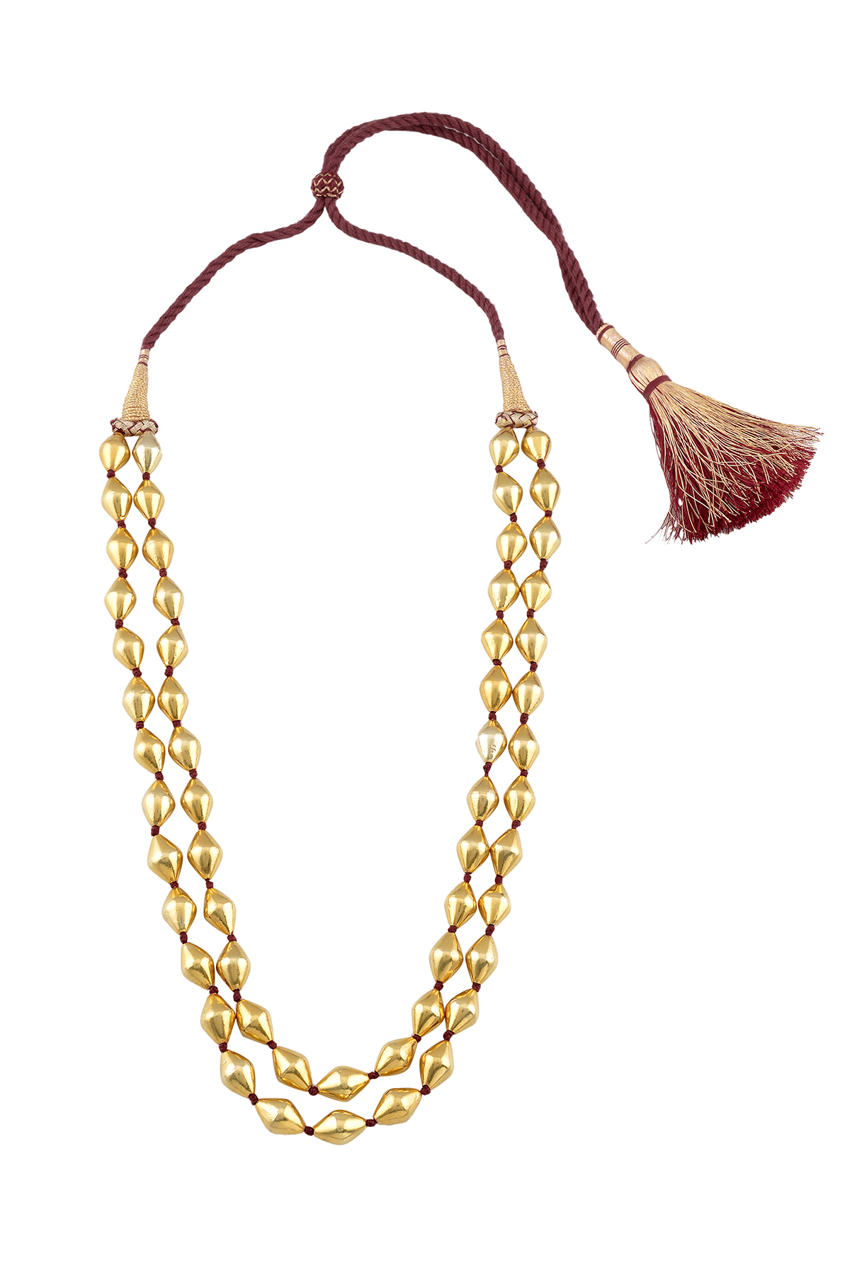 Silver Gold Plated Two Layer Dholki Necklace