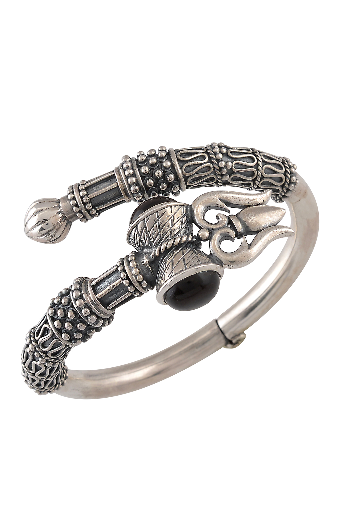 Buy JEWELOPIA Brass Alloy Shiva Trishul Bracelet Silver Plated Locket  bracelet Unisex Kada for Men and Boys at Amazonin