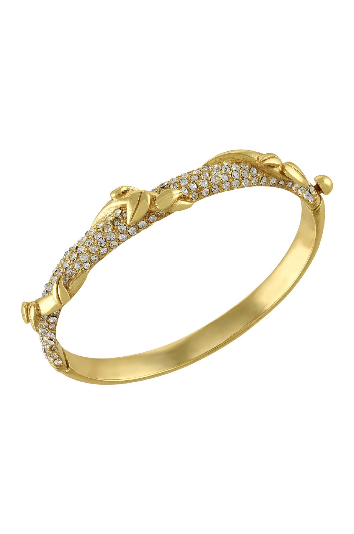 Gold Plated Leafy Zircon Bangle
