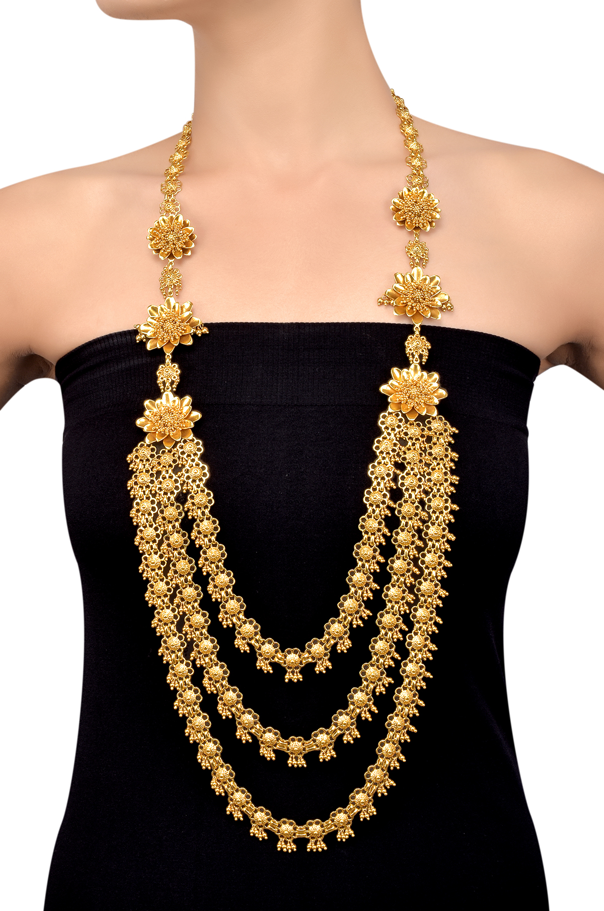 Buy Mashal Gold Plated Flower Necklace Online in India - Etsy
