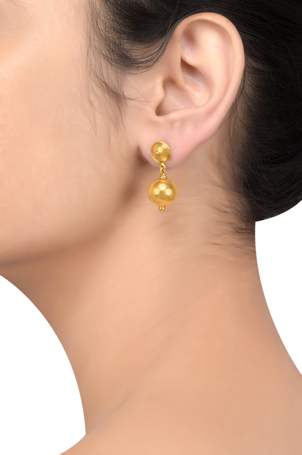Ball of Dazzle Gold Drop Earrings