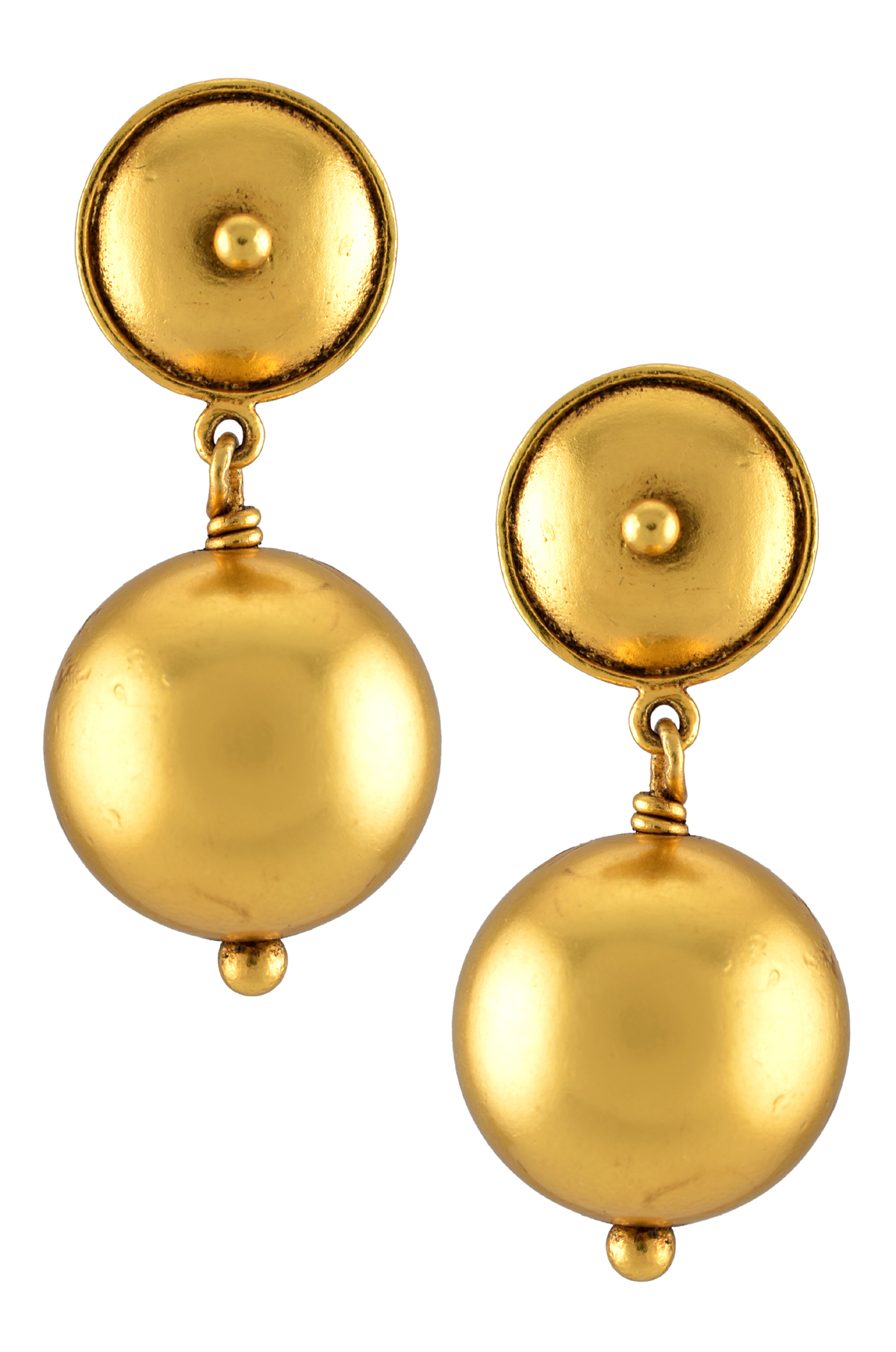 Silver Gold Plated Dome Bead Drop Baahubali Earrings