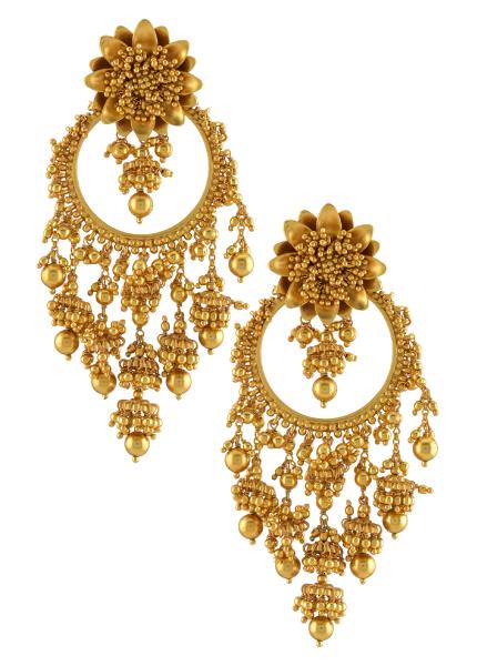 Traditional Stylish Gold Plated Polki & Pearl Bahubali Jhumki Jhumka  Earrings - AJ Home - 3566258