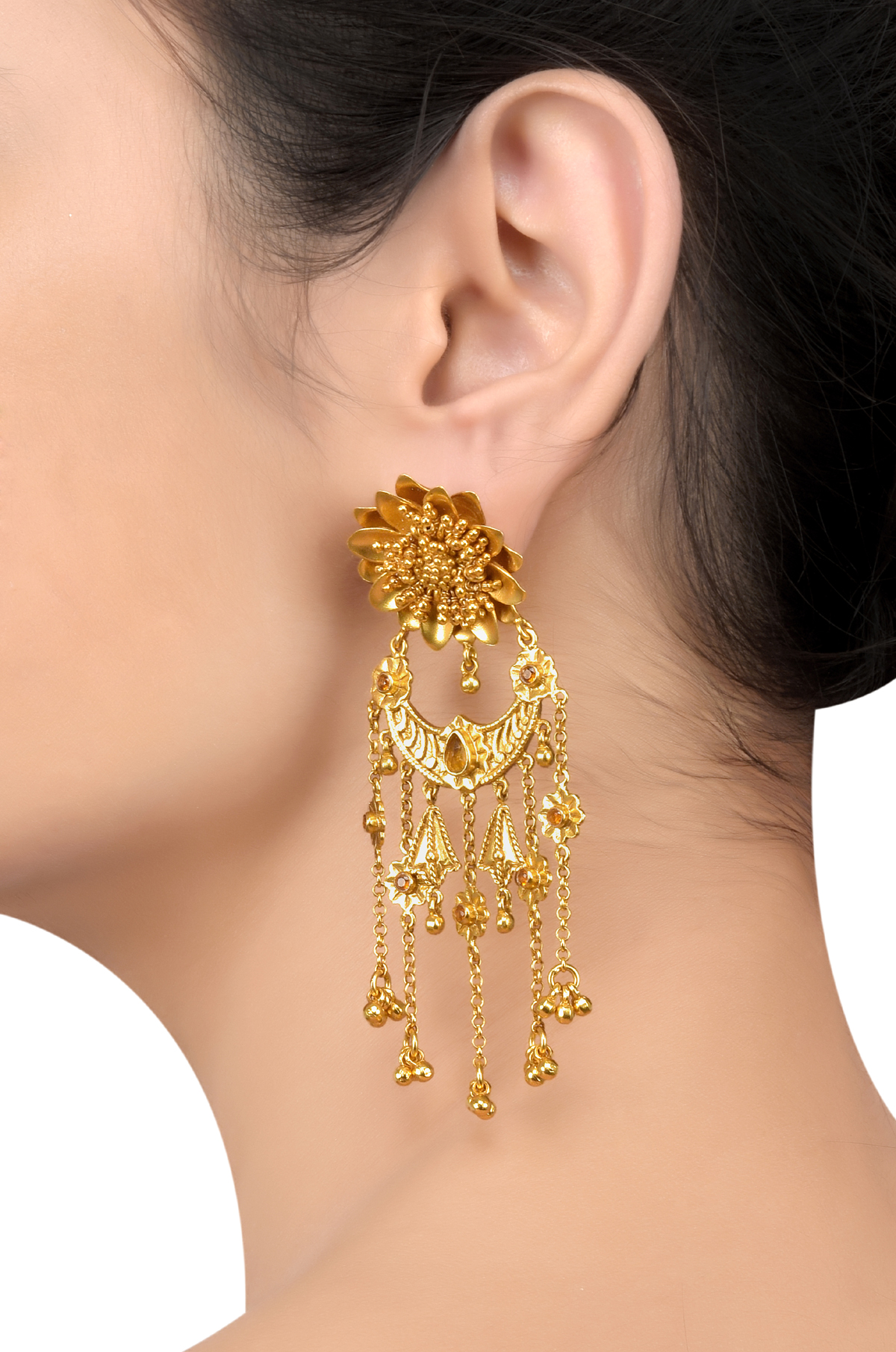 Silver Gold Plated Baahubali Devasena Earrings